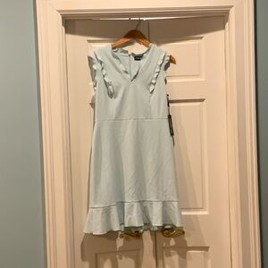 Karl Lagerfeld Sky Blue Ruffle Mini Dress